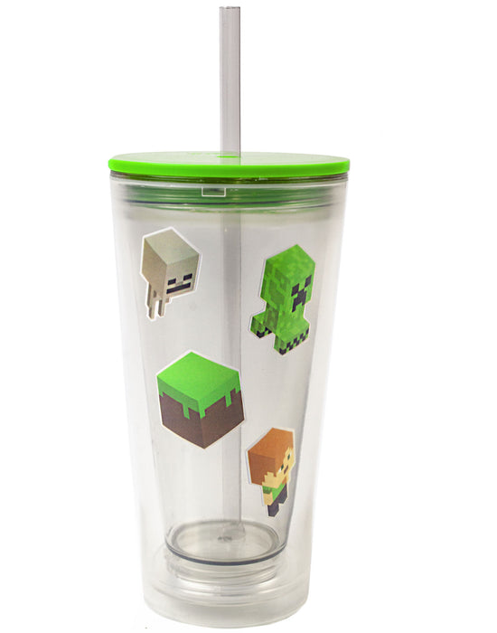 Minecraft Customisable Sticker Drinks Cup - Personalised Creeper Zombie Gamer Gift