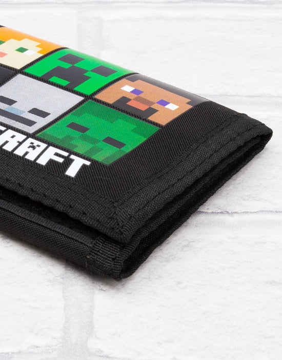 Minecraft Characters Black Wallet