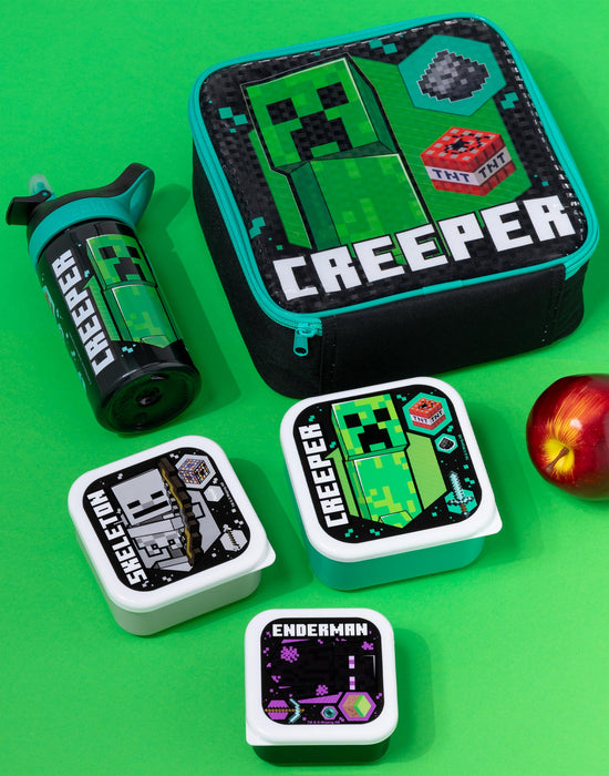 Minecraft creeper face lunchbag set