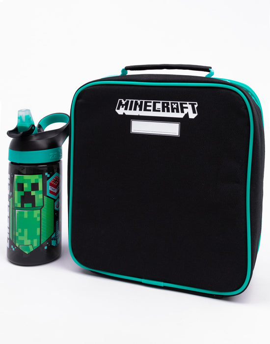 Minecraft creeper face lunchbag set