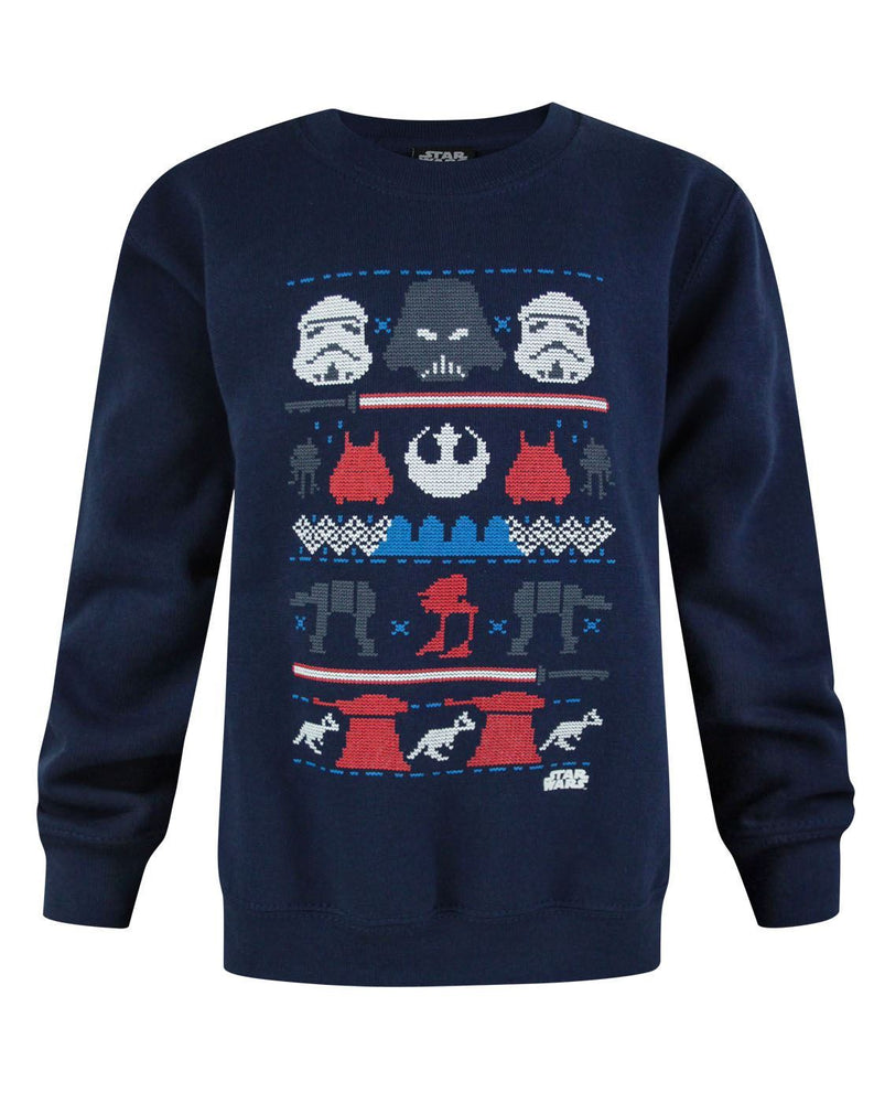 Star Wars Dark Side Fair Isle Christmas Boy's Sweatshirt