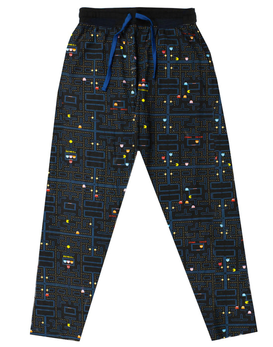 Pacman Classic Action Men's Black Cuffed Lounge Pants