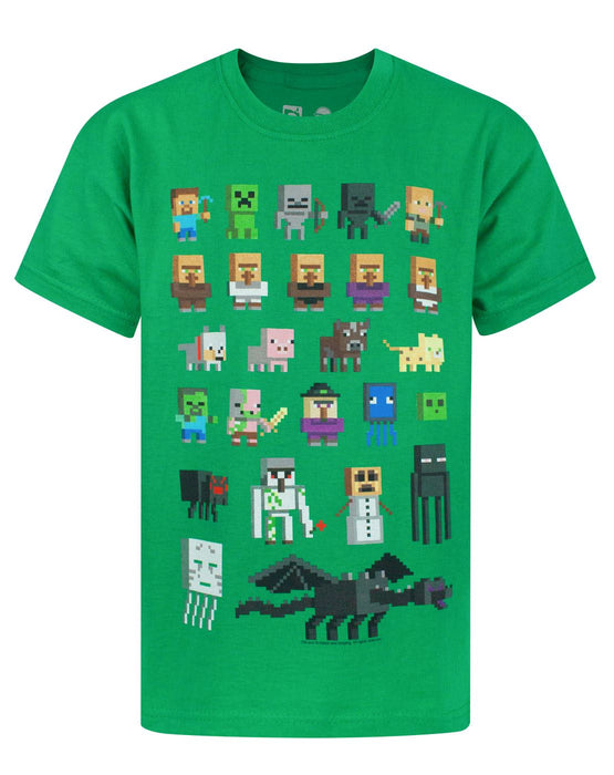 Minecraft Sprites Boy's Green T-Shirt