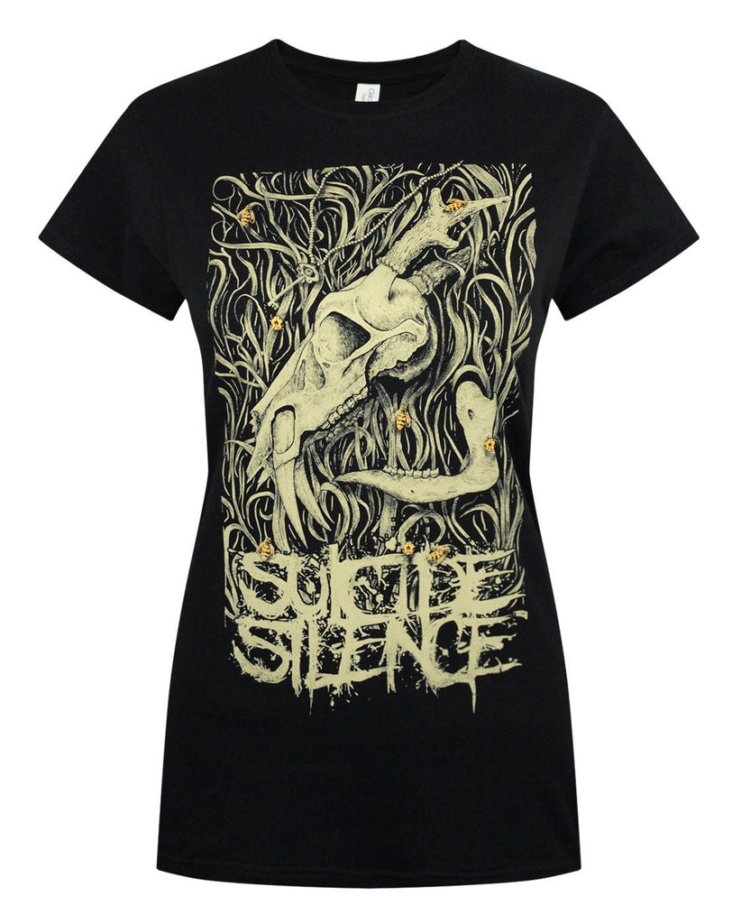 B&S Women's Suicide Silence Meltdown Skeleton Tank Top - Metal Rock Band Graphic, Soft Blend Fabric
