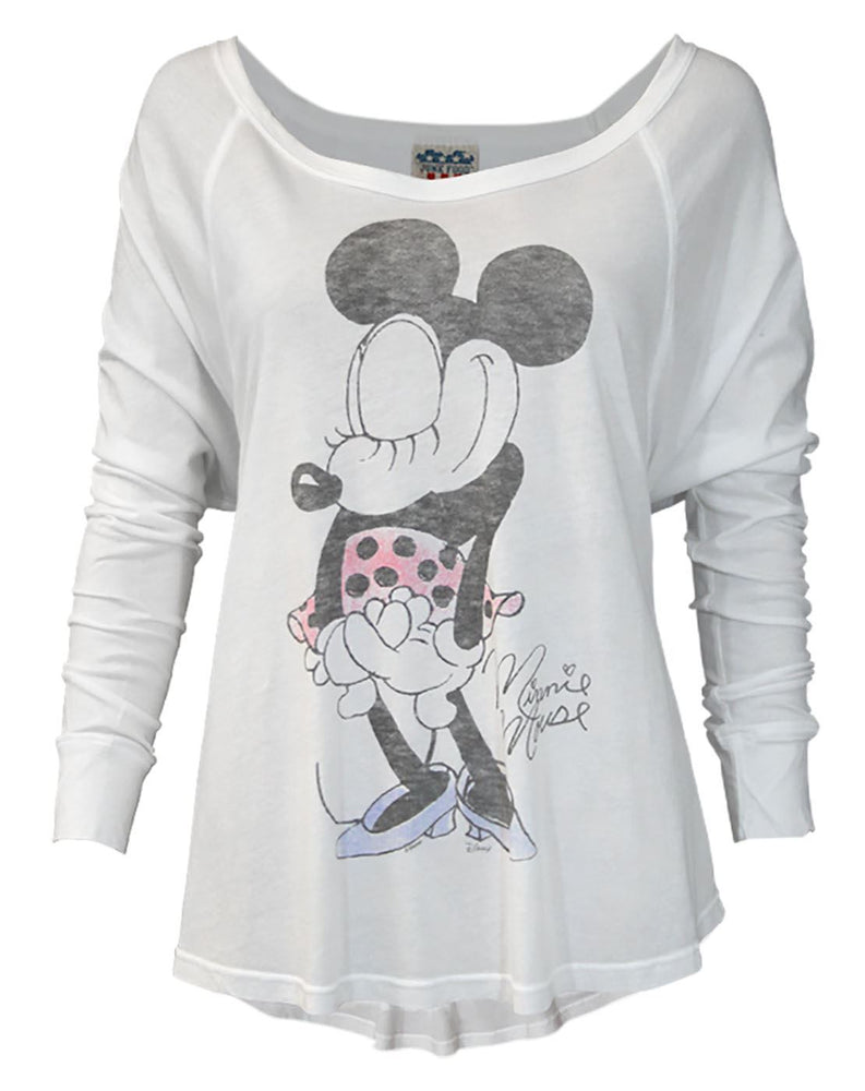 Junk Food Minnie Mouse Pose Women's Long Sleeve Top