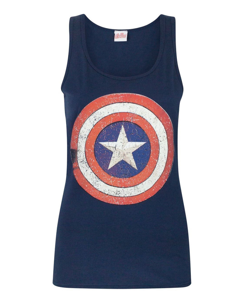 Captain America Distressed Shield Logo Women's Vest