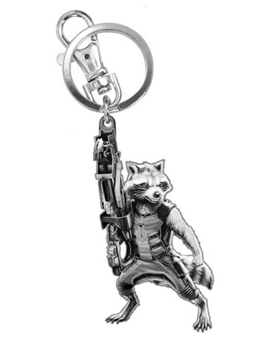 Guardians Of The Galaxy Rocket Raccoon Pewter Key Chain