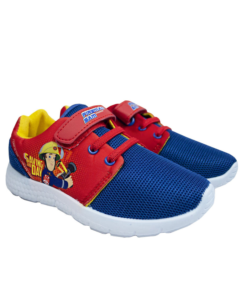 Fireman Sam Boy's Kids Blue Red Casual Trainer Shoes
