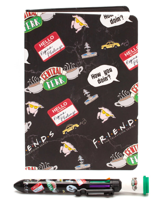 Friends Notebook and Multi-Colour Pen Stationery Set