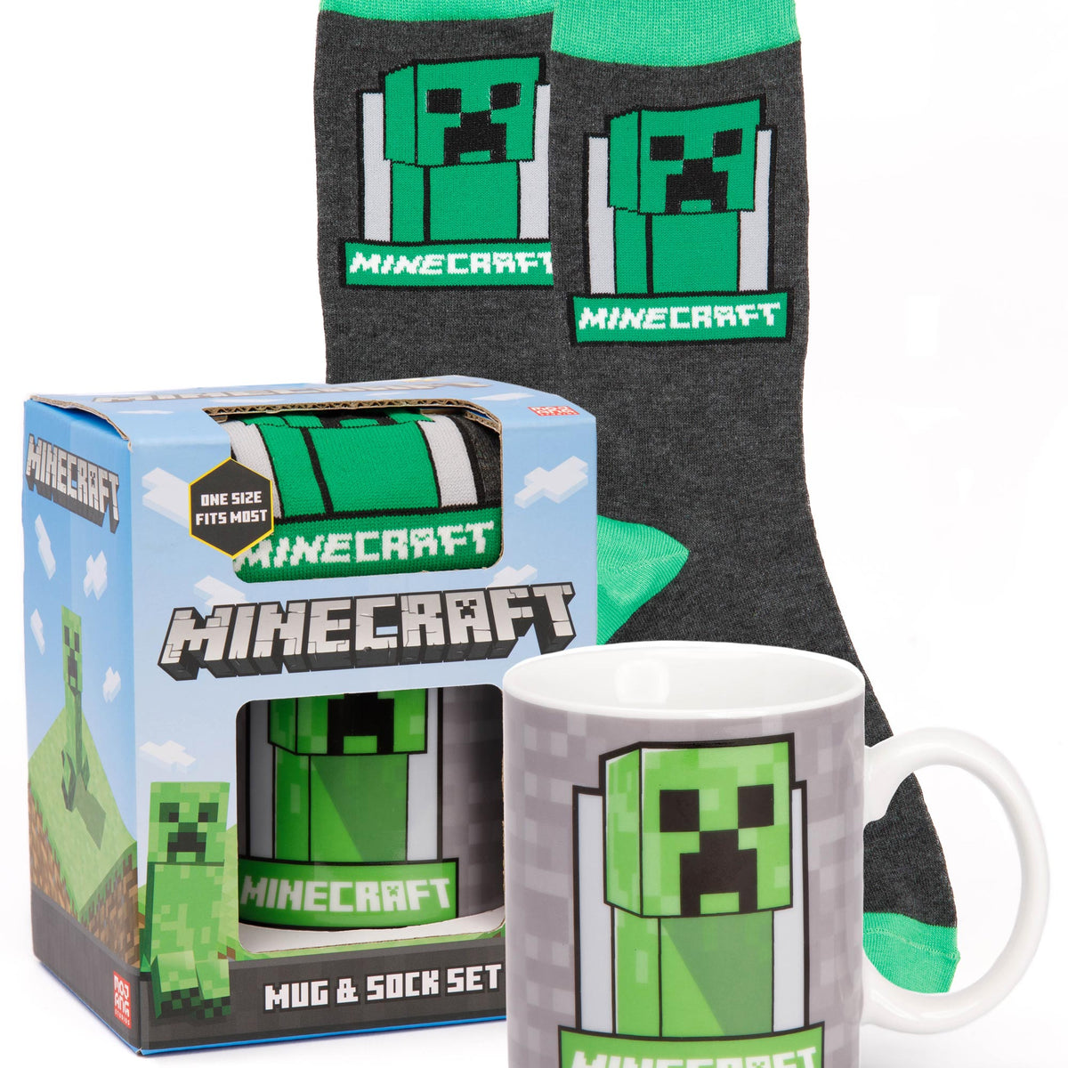 Minecraft Creeper Men's Sock Set – 3 Pairs