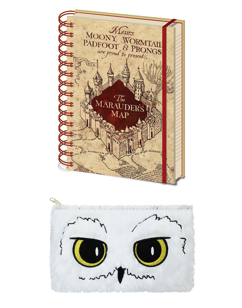 Shop Harry Potter Hogwarts Pencil Case and Marauders Map Notebook Stationary Set (One Size)
