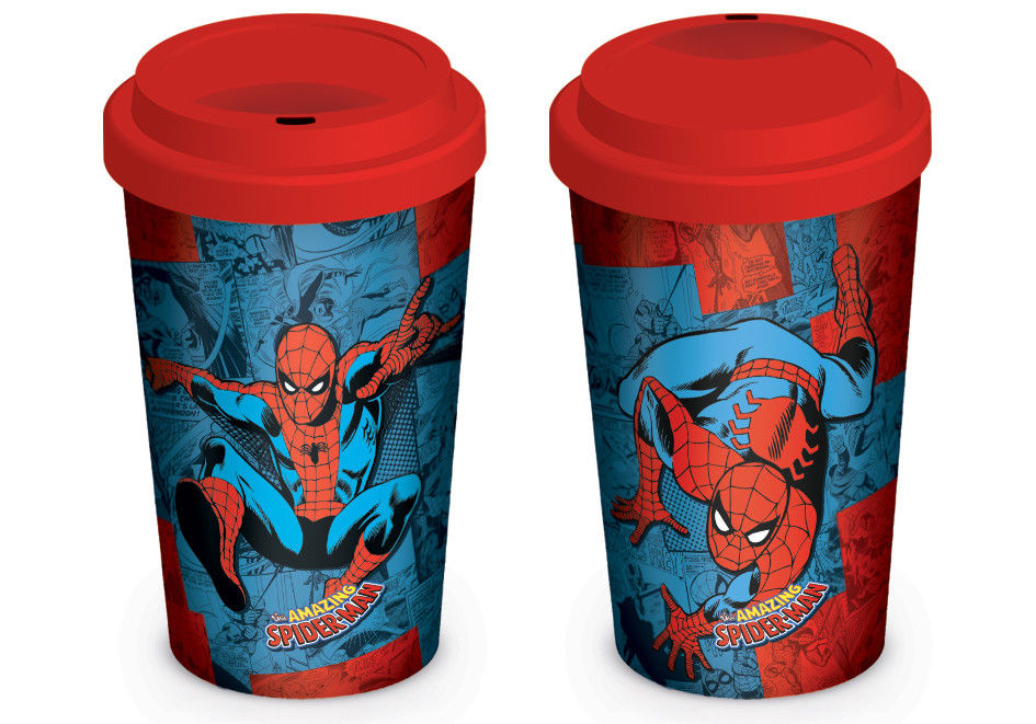 Marvel Spider-Man Red Blue Comic Ceramic Thermal Travel Mug Cup