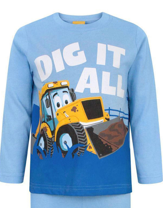 JCB Digger Kids Pyjamas — Vanilla Underground - Main Image