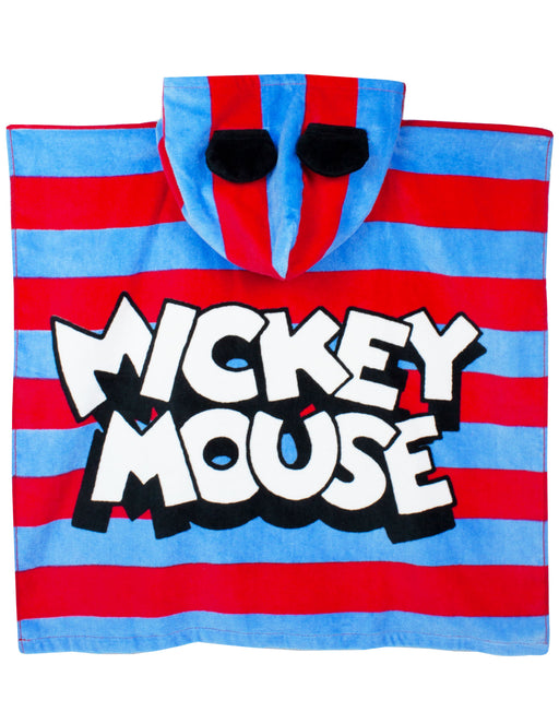 Disney Mickey Mouse Kid's Stripy Hooded Towel Poncho