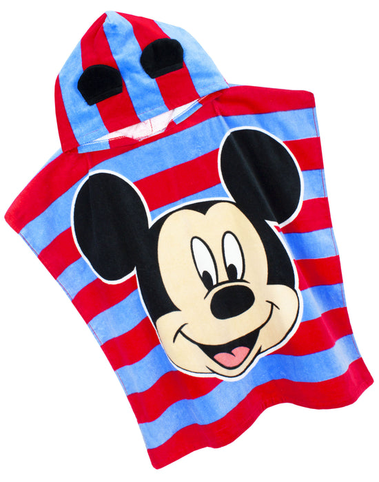 Disney Mickey Mouse Kid's Stripy Hooded Towel Poncho