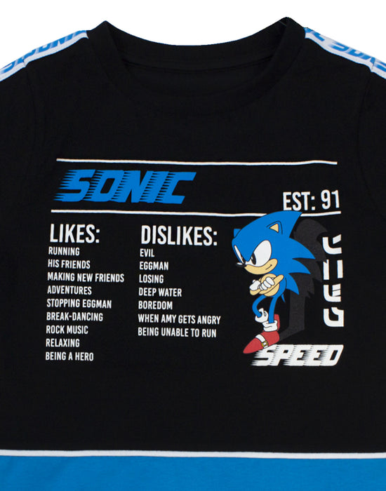 Sonic The Hedgehog Boys T-Shirt For Kids Black Short Sleeve Gamer Top