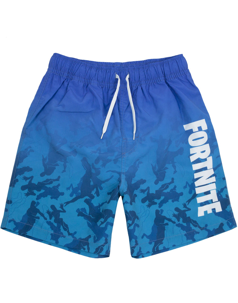 Fortnite Swim Shorts For Boys Light Blue Gamer Swimming Trunks