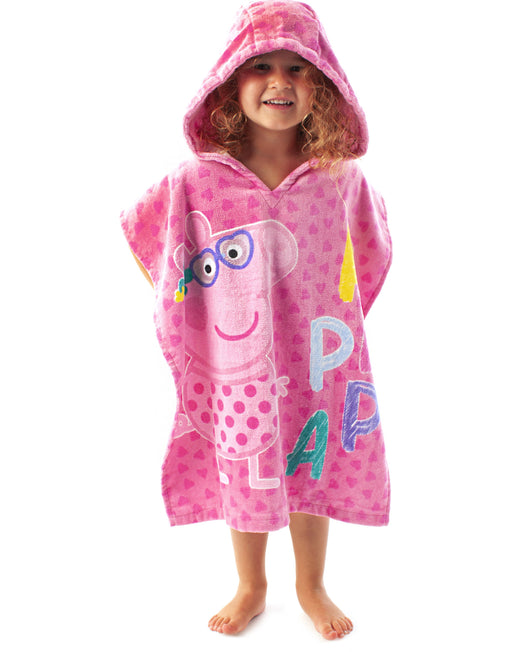 Peppa Pig Girls Swimsuit & Hooded Towel Poncho Set