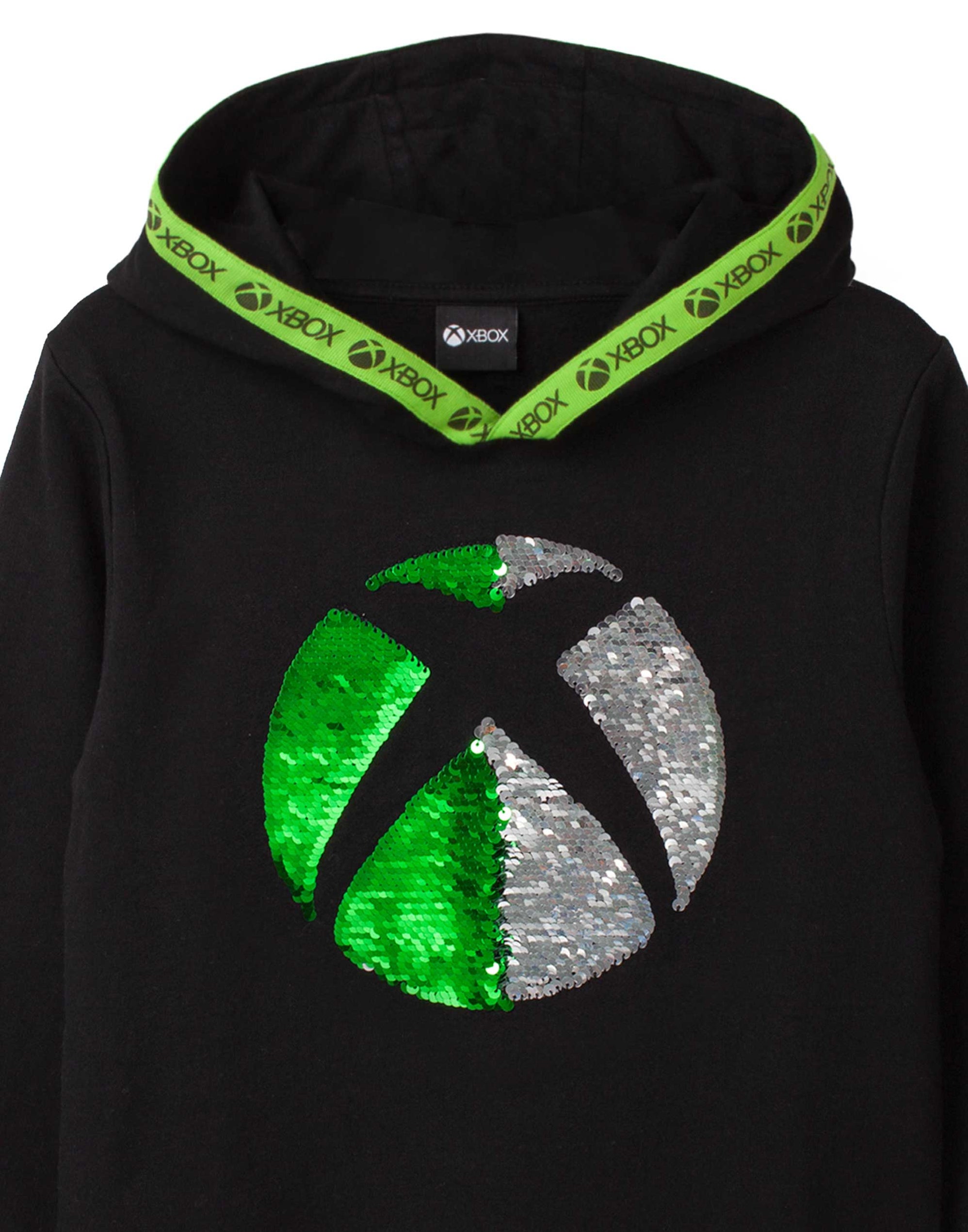 XBOX Logo Flip Sequin Boys Black Hoodie — Vanilla Underground