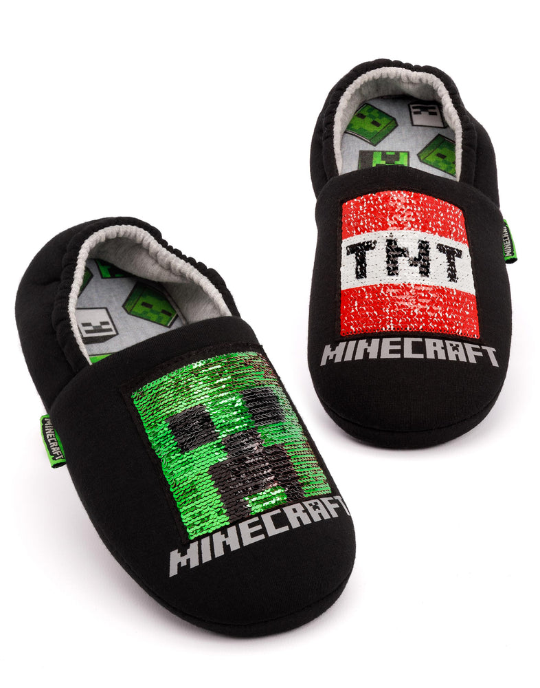 Minecraft Boys Sequin Slippers
