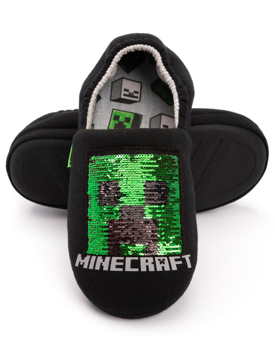Minecraft Boys Sequin Slippers