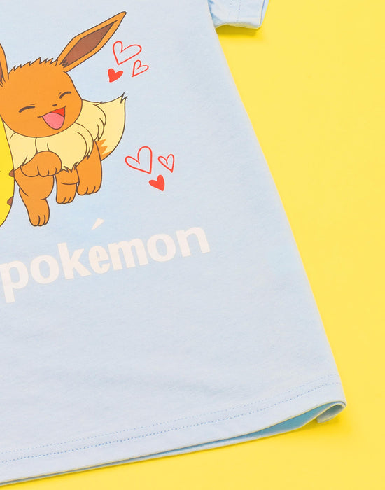 Pokemon Eevee And Pikachu Girl's T-Shirt