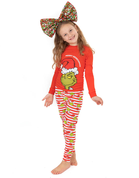 The Grinch Kids Christmas Matching Family Pyjamas - Slim Fit - Red