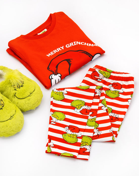 The Grinch Kids Christmas Matching Family Pyjamas - Slim Fit - Red