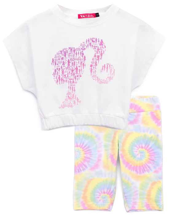 Barbie T-Shirt With Cycle Shorts Set Girls