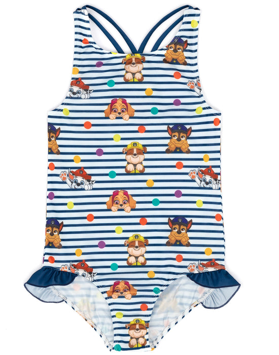 Paw Patrol Striped Navy And White Swimsuit