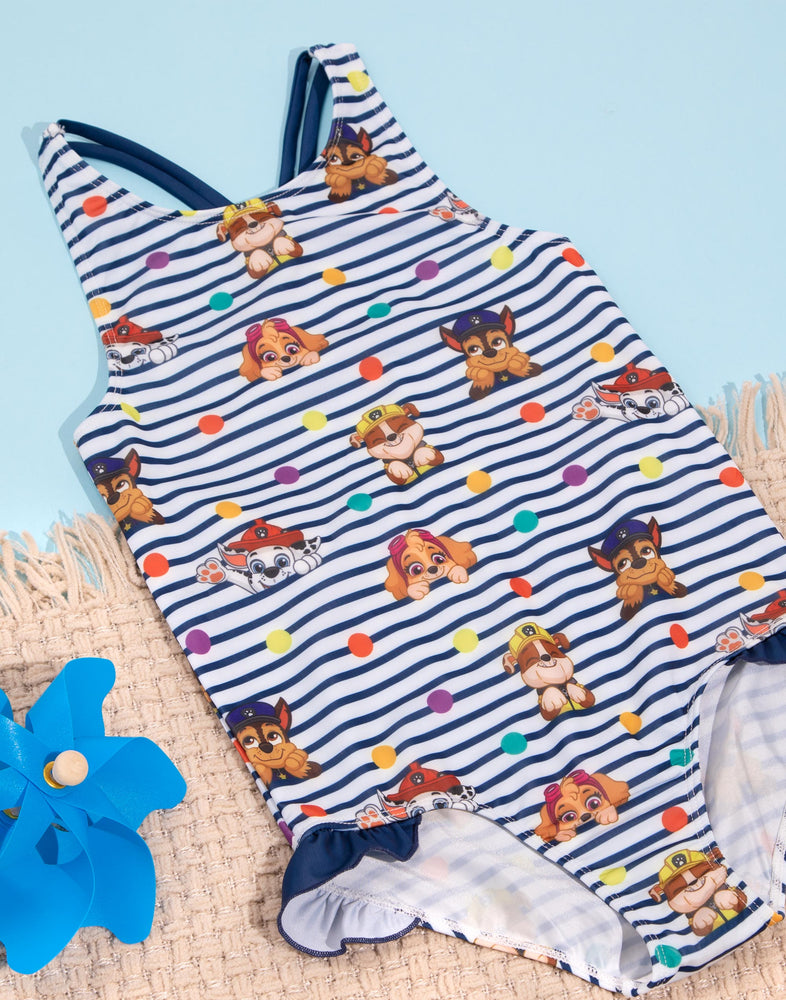 Paw Patrol Striped Navy And White Swimsuit