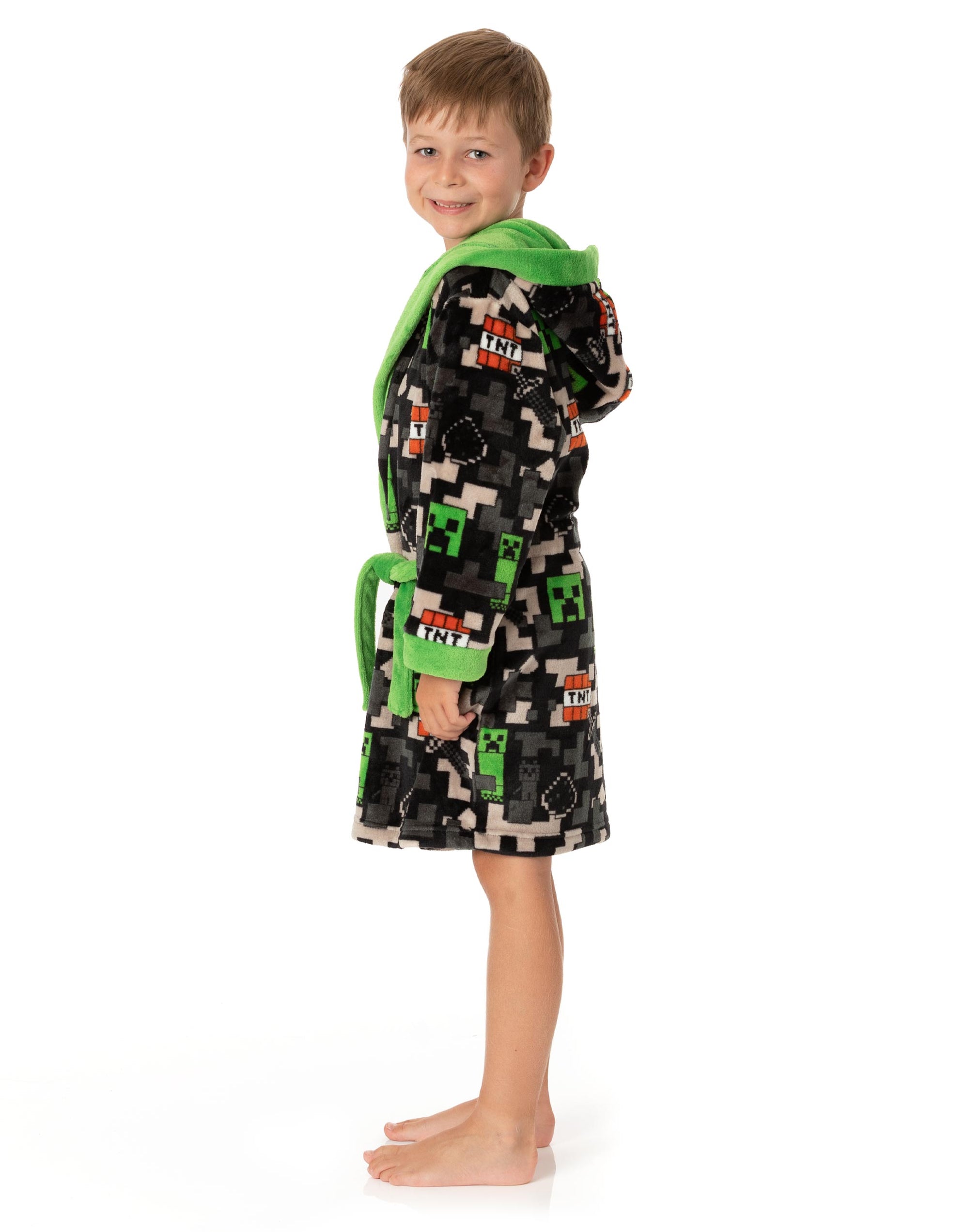 Minecraft Boys Creeper & TNT Dressing Gown — Vanilla Underground