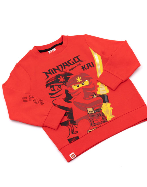 LEGO Ninjago Sweater Boys Kids Kai Warrior Long Sleeve Red Jumper
