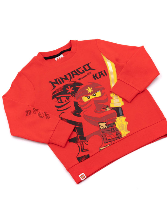 LEGO Ninjago Sweater Boys Kids Kai Warrior Long Sleeve Red Jumper