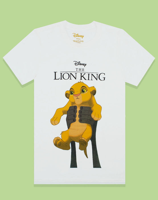 Disney The Lion King Simba Cub Circle Of Life Men's White T-Shirt