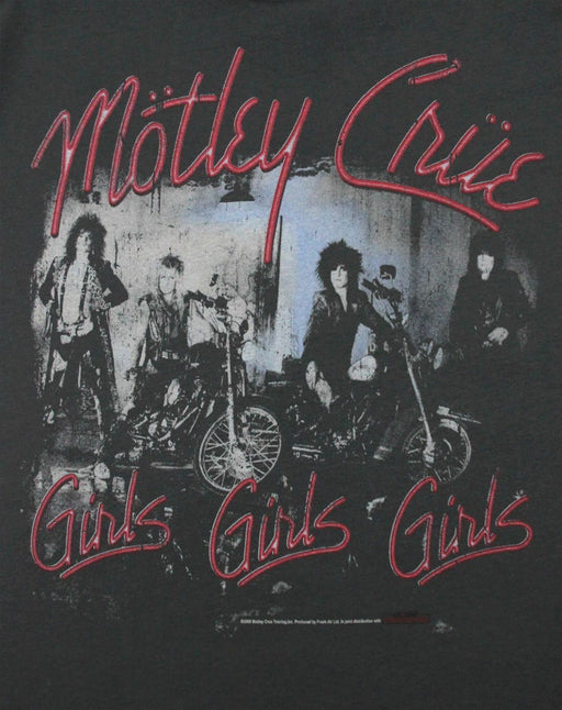 MOTLEY CRUE MEN'S T-SHIRT - Our Motley Crue band tee features the popular song girls girls girls making the perfect garment for any heavy metal music fans merchandise collection!