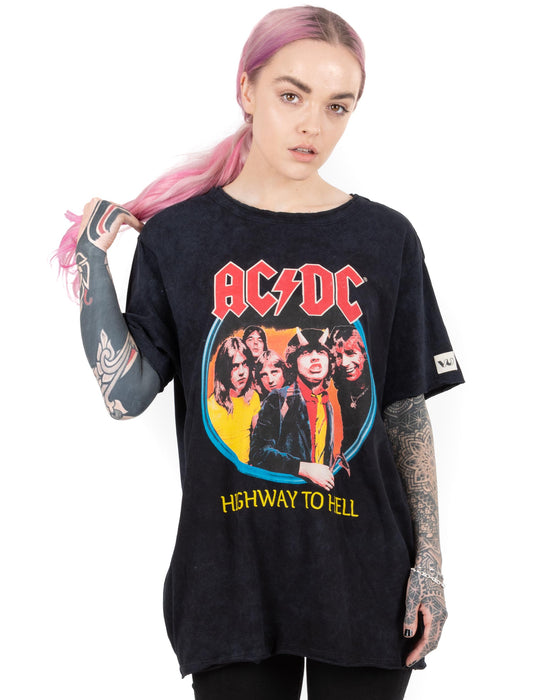 Official AC/DC 'Oz Rock' Unisex Adult T-Shirt - White Rock Band Tee