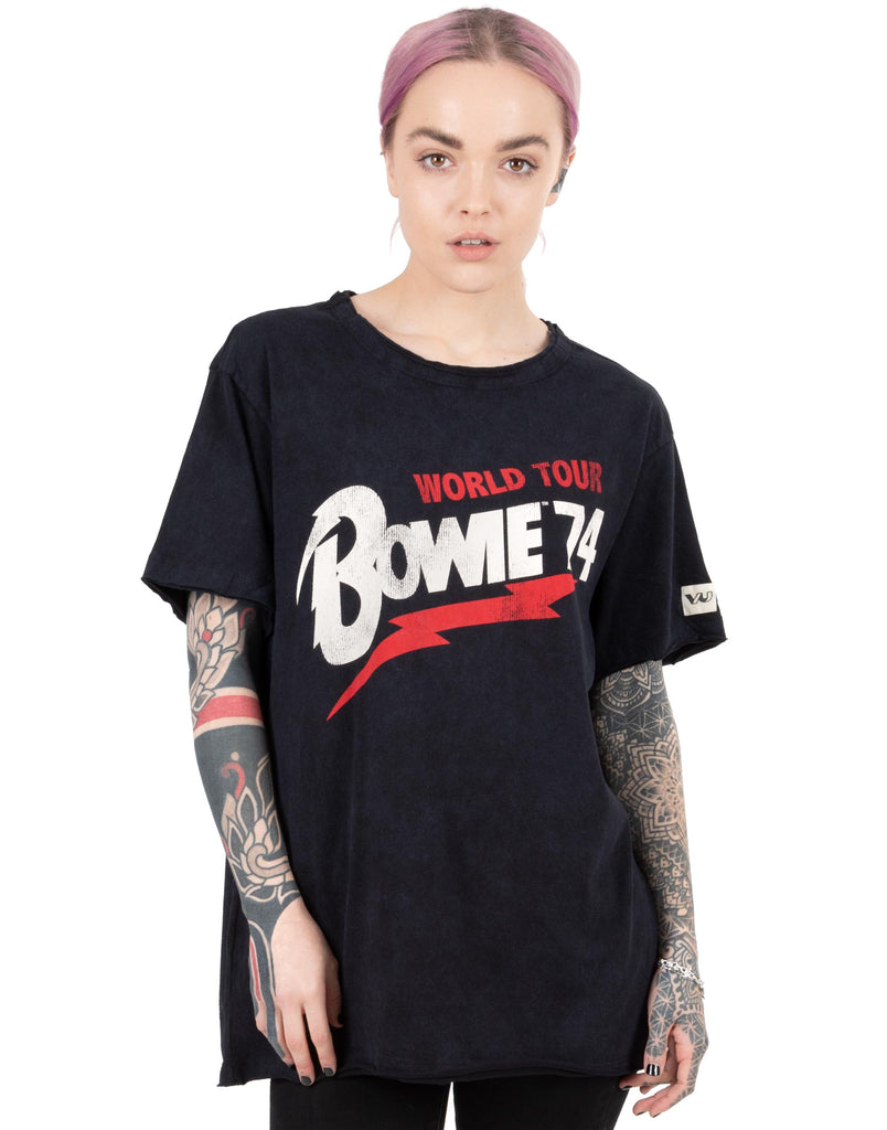 David Bowie Ladies & Mens Unisex 1974 World Tour Adults T-Shirt