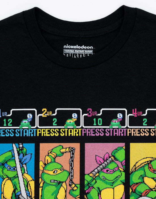 Teenage Mutant Ninja Turtles Arcade Press Start Men's Black T-Shirt