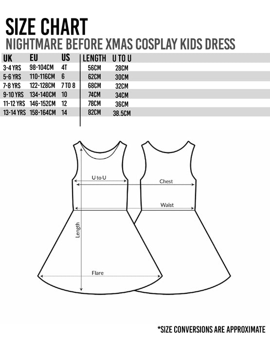 Nightmare Before Christmas Sally Girl's Disney Costume Dress Kids Fancy Dress Party Cosplay