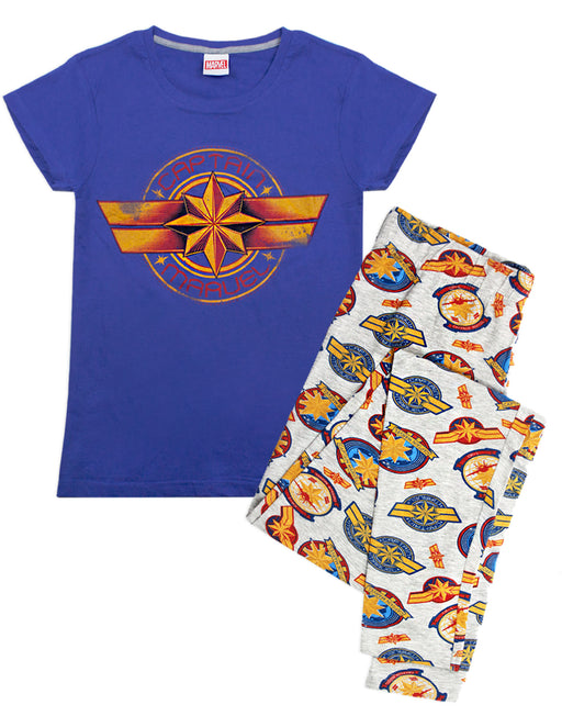 Captain Marvel Logo Print Women's Loungepants & T-Shirt Pyjama Set